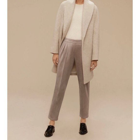 Aritzia Pants - Aritzia Babaton Cohen High Rise Faux Suede Pleated Cropped Trouser Dress Pants